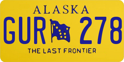 AK license plate GUR278