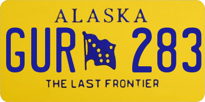 AK license plate GUR283