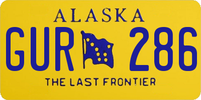 AK license plate GUR286