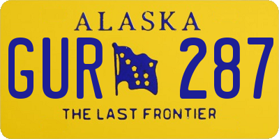 AK license plate GUR287