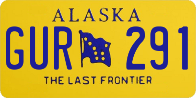 AK license plate GUR291