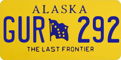 AK license plate GUR292