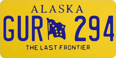 AK license plate GUR294