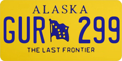 AK license plate GUR299