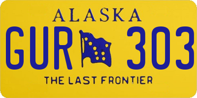 AK license plate GUR303