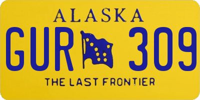 AK license plate GUR309