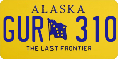 AK license plate GUR310