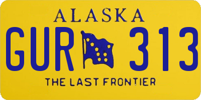 AK license plate GUR313