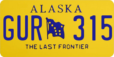 AK license plate GUR315