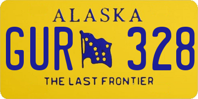 AK license plate GUR328