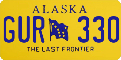 AK license plate GUR330