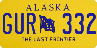 AK license plate GUR332