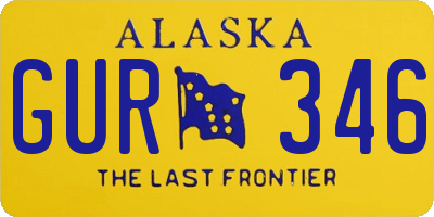 AK license plate GUR346