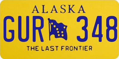 AK license plate GUR348