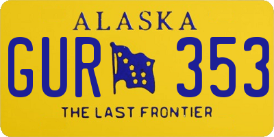 AK license plate GUR353