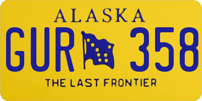 AK license plate GUR358