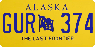 AK license plate GUR374
