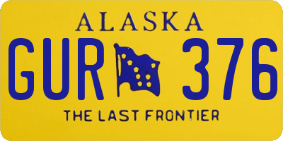 AK license plate GUR376