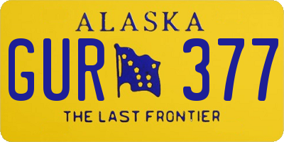 AK license plate GUR377