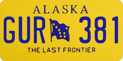 AK license plate GUR381