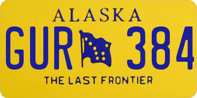 AK license plate GUR384
