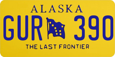 AK license plate GUR390