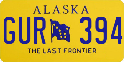 AK license plate GUR394