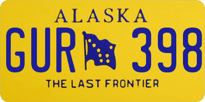 AK license plate GUR398