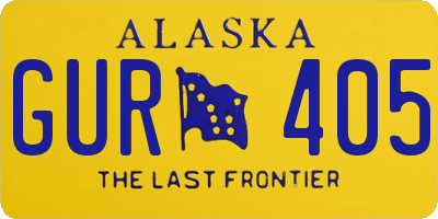 AK license plate GUR405