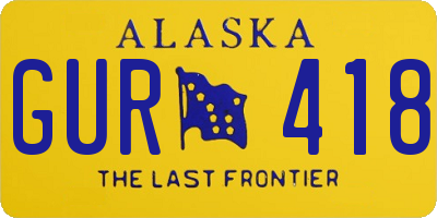AK license plate GUR418
