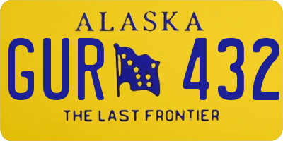 AK license plate GUR432