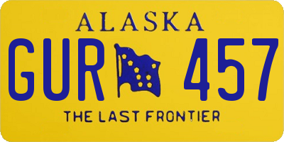 AK license plate GUR457