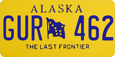 AK license plate GUR462