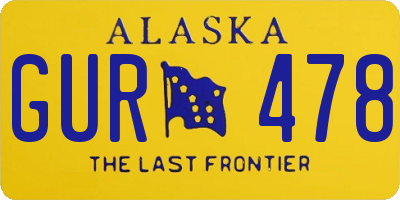AK license plate GUR478