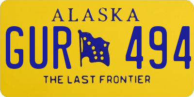 AK license plate GUR494