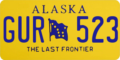 AK license plate GUR523