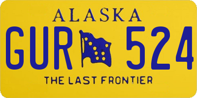 AK license plate GUR524