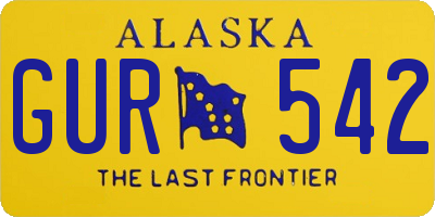 AK license plate GUR542