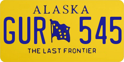 AK license plate GUR545