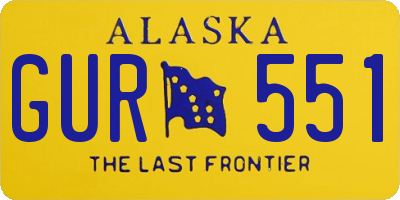AK license plate GUR551