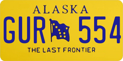 AK license plate GUR554