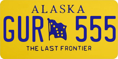 AK license plate GUR555