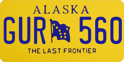 AK license plate GUR560