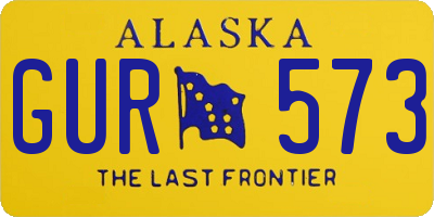 AK license plate GUR573