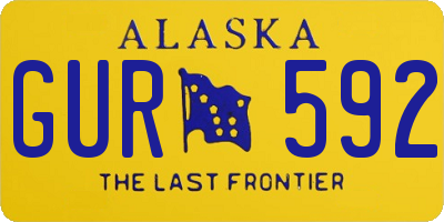AK license plate GUR592