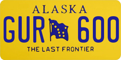 AK license plate GUR600