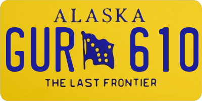 AK license plate GUR610