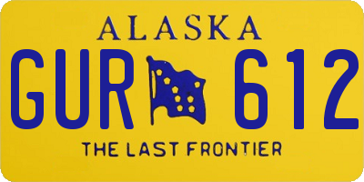 AK license plate GUR612