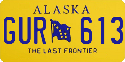 AK license plate GUR613