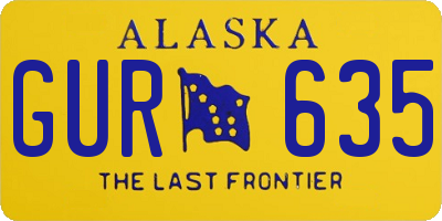 AK license plate GUR635